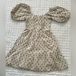 Cream Puff Sleeve Off Shoulder Midi Dress